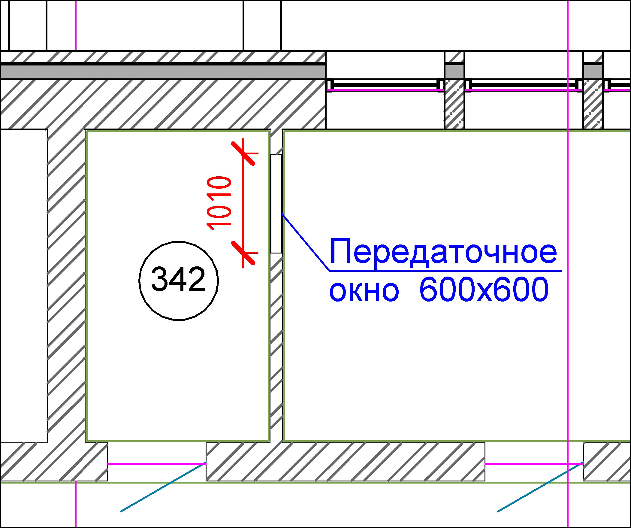 Окно выдачи в гардеробе